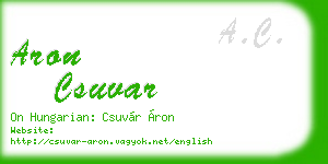 aron csuvar business card