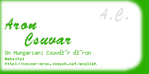 aron csuvar business card